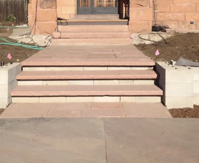 New front steps in 2012, and the same Victorian entry today. 2012